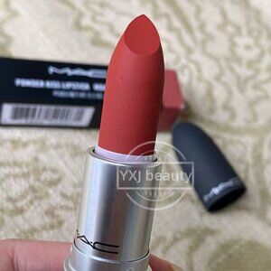 New In Box MAC Powder Kiss Matte Lipstick~Devoted To Chili~Full Size 3 g/0.1 oz